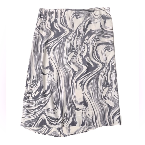 A New Day Midi Skirt Side Ruched Marbled Swirl Womens Size XXL Blue White Boho - Picture 4 of 12